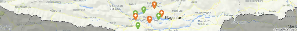 Kartenansicht für Apotheken-Notdienste in der Nähe von Velden am Wörther See (Villach (Land), Kärnten)